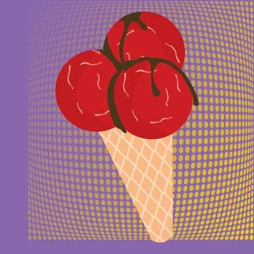 Pop Art multicolored background with ice cream Stock Illustration