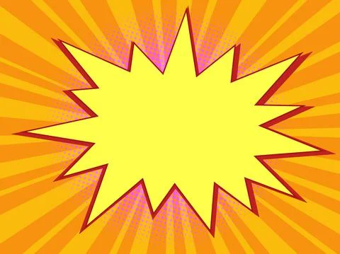 Pop art orange background with comic bubble Stock Illustration