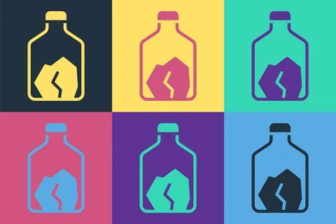 Pop art Ore mining icon isolated on color background. Vector Stock Illustration