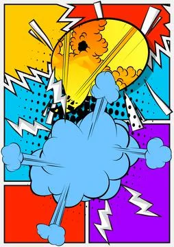 Pop Art page background. Comic book frame with colored place for text. Editab Stock Illustration