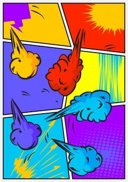 Pop Art page background. Comic book frame with colored place for text. Editab Stock Illustration