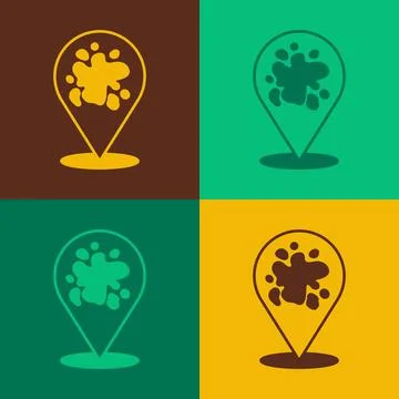 Pop art Paint spray icon isolated on color background.  Vector Stock Illustration