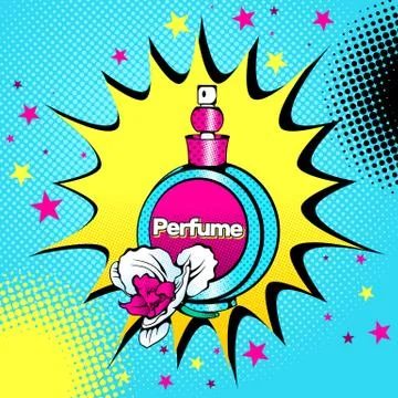 Pop art perfume Illustrazione stock