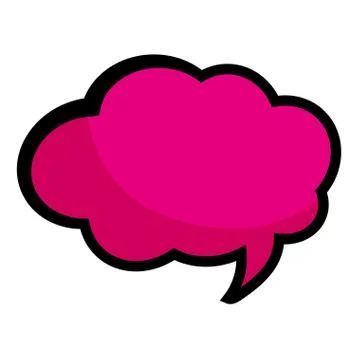 Pop art pink thinking bubble cartoon Illustrazione stock
