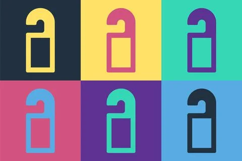 Pop art Please do not disturb icon isolated on color background. Hotel Door Stock Illustration