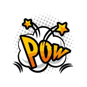 Pop art pow explosion bubble detailed style icon vector design Stock Illustration