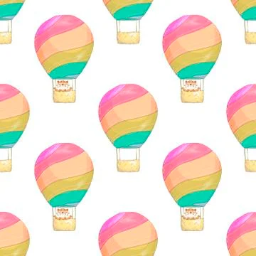 Pop art primitive retro background with party balloons of different colors id Stock Illustration