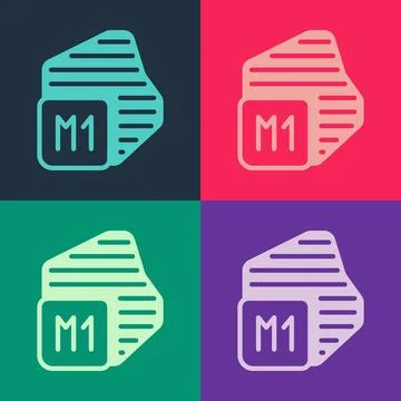 Pop art Processor icon isolated on color background. CPU, central processing イラスト素材