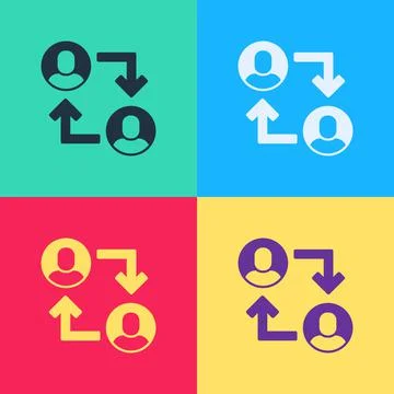 Pop art Project team base icon isolated on color background. Business analysis Illustrazione stock
