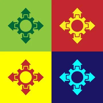 Pop art Project team base icon isolated on color background. Business analysis 스톡 일러스트