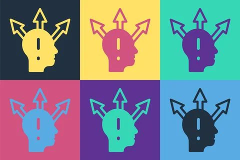 Pop art Project team base icon isolated on color background. Business analysis Stock Illustration