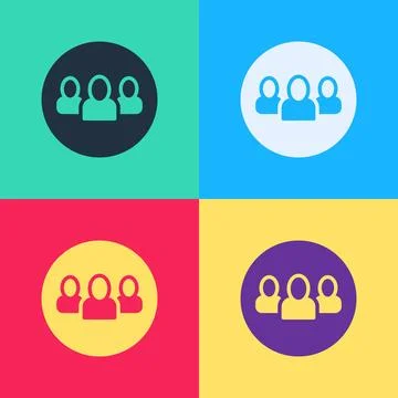 Pop art Project team base icon isolated on color background. Business analysis Stock Illustration