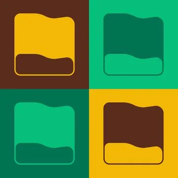 Pop art Rectangular pillow icon isolated on color background. Cushion sign Illustrazione stock