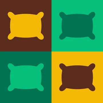 Pop art Rectangular pillow icon isolated on color background. Cushion sign 스톡 일러스트