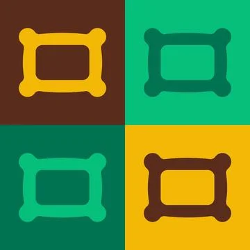 Pop art Rectangular pillow icon isolated on color background. Cushion sign 库存插图