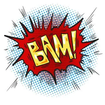 Pop art retro comic speech bubble with word Bam Stock Illustration