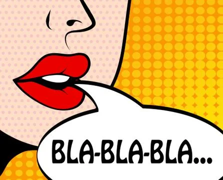 Pop art retro style comic book panel with girl talking nonsense small talk ch Stock Illustration