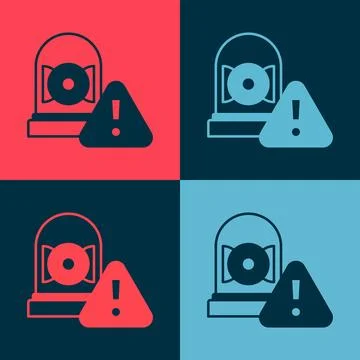 Pop art Ringing alarm bell icon isolated on color background. Alarm symbol, s Stock Illustration