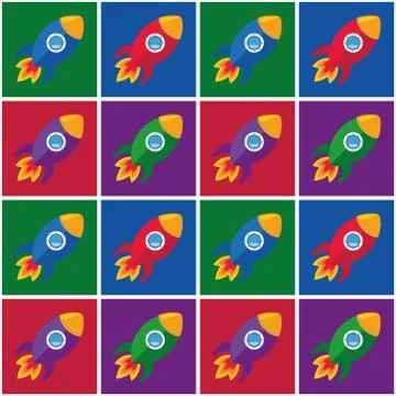 Pop Art Rockets Stock Illustration