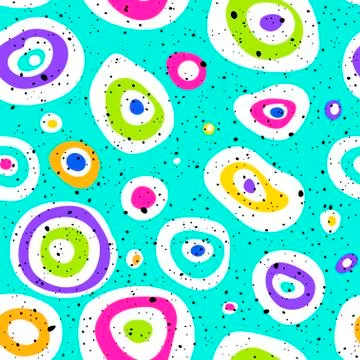 Pop art seamless pattern geometric modern with colorful acid vector seamless Stock Illustration