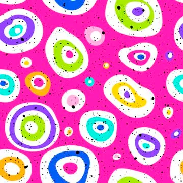 Pop art seamless pattern geometric modern with colorful acid vector seamless Stock Illustration
