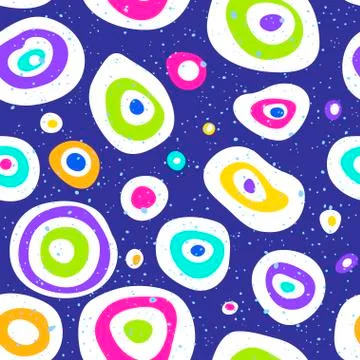 Pop art seamless pattern geometric modern with colorful acid vector seamless Stock Illustration