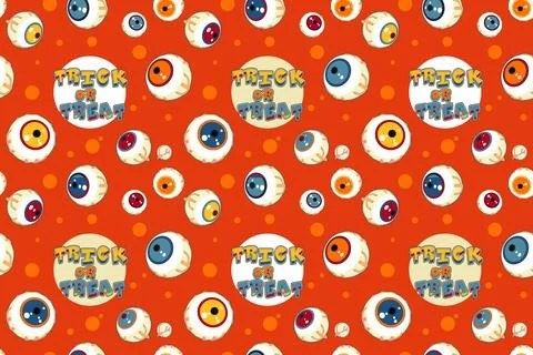 Pop Art seamless pattern of orange Halloween Stock Illustration