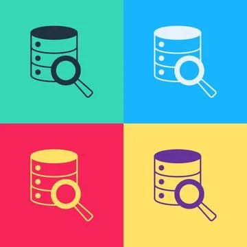Pop art Server, Data, Web Hosting icon isolated on color background. Vector Stock Illustration