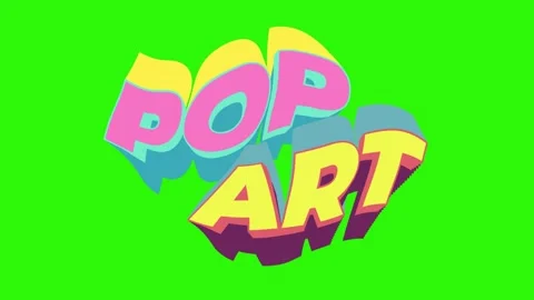 Pop art sign looping animation on green background Stock Footage 340455330