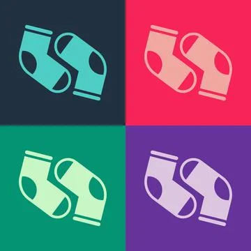 Pop art Socks icon isolated on color background. Vector Stock Illustration