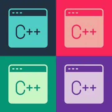 Pop art Software, web developer programming code icon isolated on color bac.. Stock Illustration