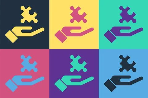 Pop art Solution to the problem in psychology icon isolated on color background 스톡 일러스트