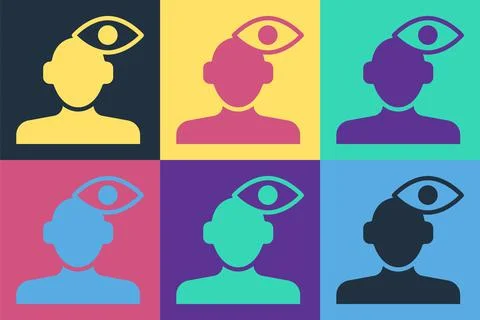 Pop art Solution to the problem in psychology icon isolated on color background Stockillustratie