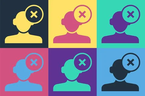 Pop art Solution to the problem in psychology icon isolated on color background Illustrazione stock