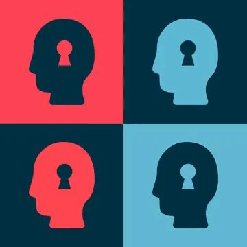 Pop art Solution to the problem in psychology icon isolated on color background Stock Illustration
