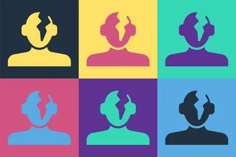 Pop art Solution to the problem in psychology icon isolated on color background イラスト素材