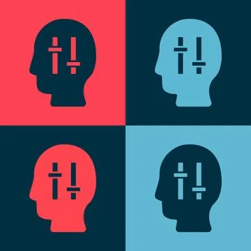 Pop art Solution to the problem in psychology icon isolated on color backgr.. Illustrazione stock