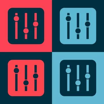 Pop art Sound mixer controller icon isolated on color background. Dj equipm.. Stock Illustration