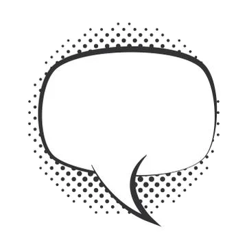 Pop art speech bubble blank halftone style, linear design white background Stock Illustration