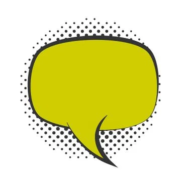 Pop art speech bubble blank halftone style, flat design white background Stock Illustration