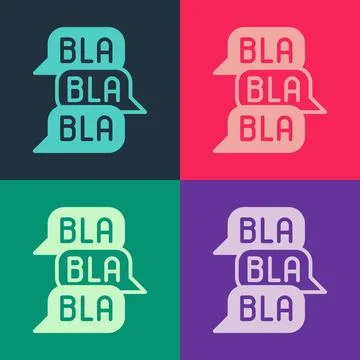 Pop art Speech bubble chat icon isolated on color background. Message icon... Stock Illustration