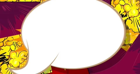 Pop Art Speech Bubble Comic Book Page Elements Stock Footage 167678536