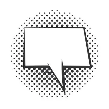 Pop art speech bubble comic template, halftone style linear design white 스톡 일러스트