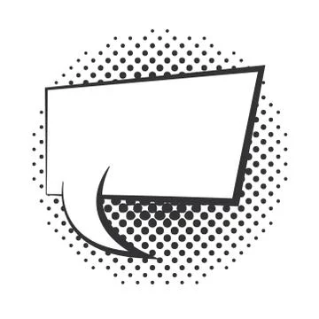 Pop art speech bubble comment, halftone style linear design white background Stock Illustration