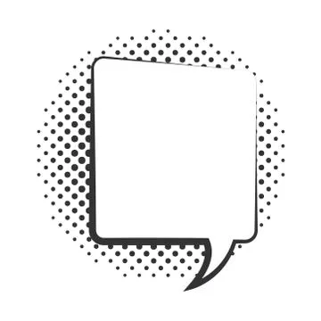 Pop art speech bubble dialogue element, halftone style linear design white Illustrazione stock