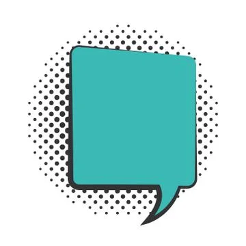 Pop art speech bubble dialogue element, halftone style flat design white Stock Illustration