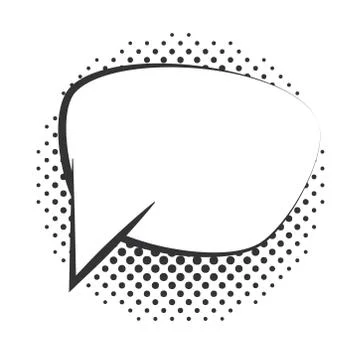 Pop art speech bubble dotted and halftone style, linear design white background Stock Illustration