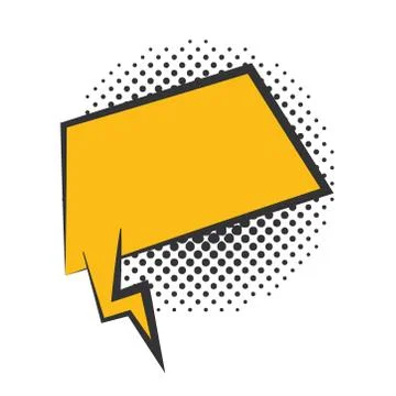 Pop art speech bubble empty comic cartoon, halftone style flat design white Illustrazione stock