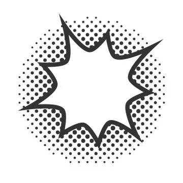Pop art speech bubble explosion halftone style linear design, white background 스톡 일러스트