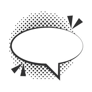 Pop art speech bubble halftone style, linear design white background Stock Illustration